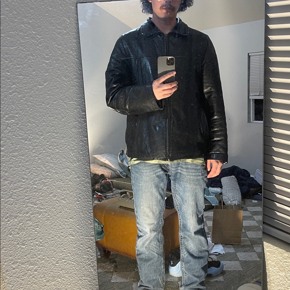 Dolce & Gabbana Men's black vintage Leather Jacket